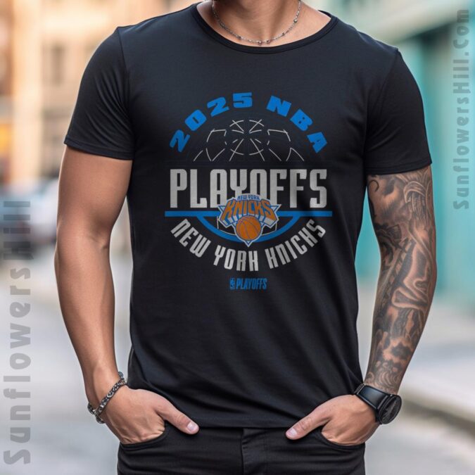 2025 NBA Playoffs New York Knicks T-Shirt - Official Fan Gear for Basketball Playoff Season