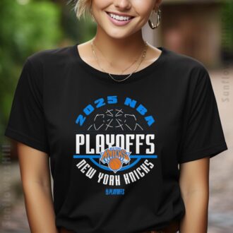 2025 NBA Playoffs New York Knicks T-Shirt - Official Fan Gear for Basketball Playoff Season