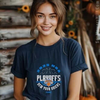 2025 NBA Playoffs New York Knicks T-Shirt - Official Fan Gear for Basketball Playoff Season