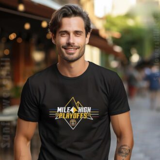 Denver Nuggets Mile High Playoffs Neon T-shirt, NBA Playoffs 2025 Merchandise for Fans