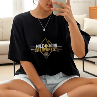 Denver Nuggets Mile High Playoffs Neon T-shirt, NBA Playoffs 2025 Merchandise for Fans