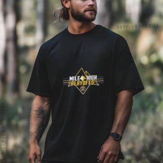 Denver Nuggets Mile High Playoffs Neon T-shirt, NBA Playoffs 2025 Merchandise for Fans