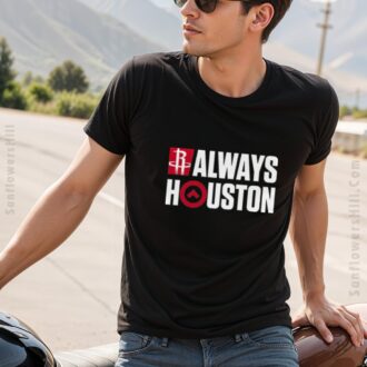Men's Houston Rockets Playoffs 2025 T-Shirt - Always Houston Design for NBA Playoff Fans