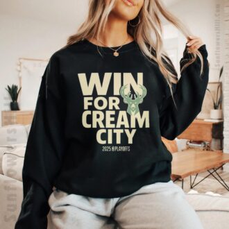 NBA Playoffs 2025 Milwaukee Bucks Win For Cream City T-Shirt - Support Your Team