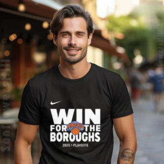 New York Knicks 2025 NBA Playoffs Unisex Tee - Win For The Boroughs, Perfect Fan Gear