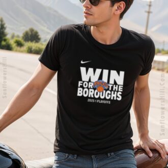New York Knicks 2025 NBA Playoffs Unisex Tee - Win For The Boroughs, Perfect Fan Gear