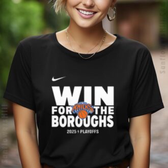New York Knicks 2025 NBA Playoffs Unisex Tee - Win For The Boroughs, Perfect Fan Gear