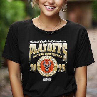 Shop Milwaukee Bucks 2025 NBA Playoffs Eastern Conference Shirt - Official Fan Apparel