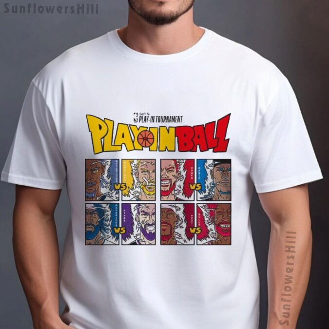 2025 NBA Play-In Tournament Shirt - Dragon Ball Matchup Graphic Tee for Game Day Wear