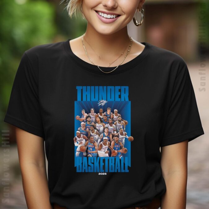 2025 Oklahoma City Thunder Basketball T-Shirt - Bold Graphic Design for NBA Fans