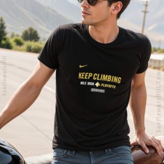 Denver Nuggets 2025 NBA Playoffs T-Shirt - Keep Climbing Slogan Nike Fan Apparel