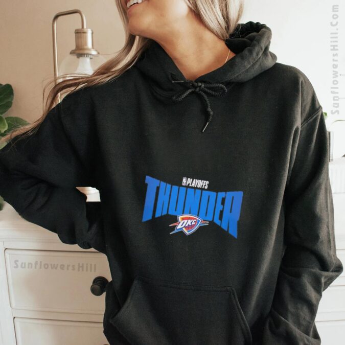 Shop Oklahoma City Thunder 2025 Playoffs Wall Text Unisex T-Shirt - Limited Edition NBA Fan Gear