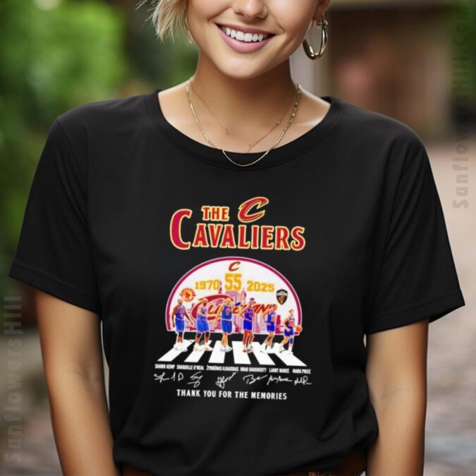 Cleveland Cavaliers 55th Anniversary T-Shirt with 1970 - 2025 Signatures Tribute