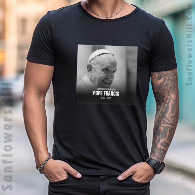 Pope Francis Death Tribute Shirt, RIP Jorge Mario Bergoglio Catholic Faith Unisex T-Shirt