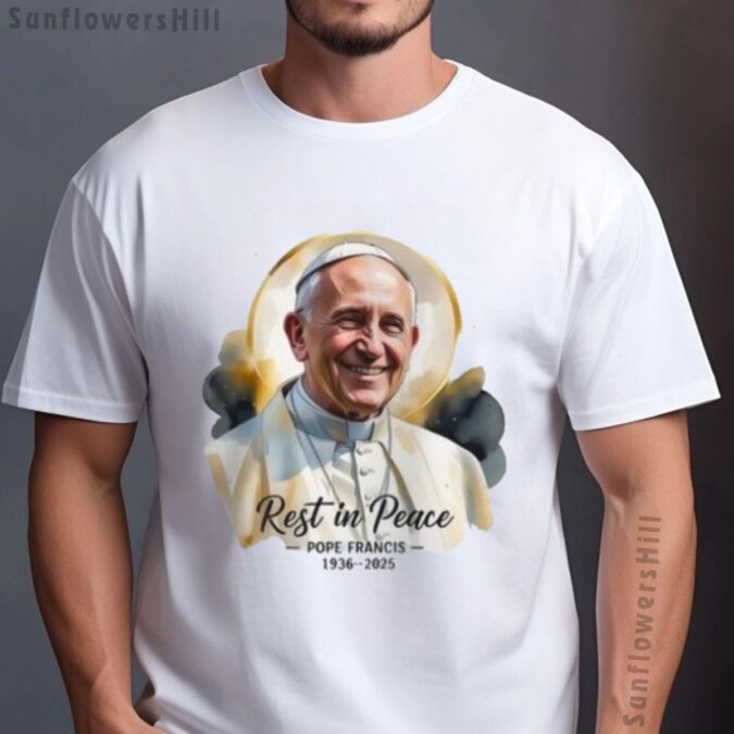 Pope Francis Memorial T-shirt, Rest In Peace 1936-2025 Catholic Tribute Shirt