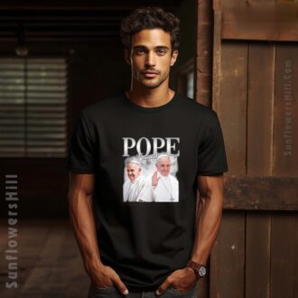 Rest In Peace Portrait of Pope Francis Shirt, Religious Tribute Apparel