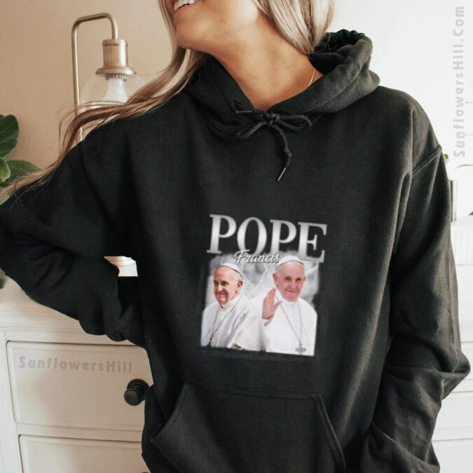 Rest In Peace Portrait of Pope Francis Shirt, Religious Tribute Apparel
