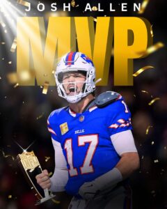 Josh Allen accepts the AP NFL Most Valuable Player award during the NFL Honors ceremony on February 6, 2025, in New Orleans