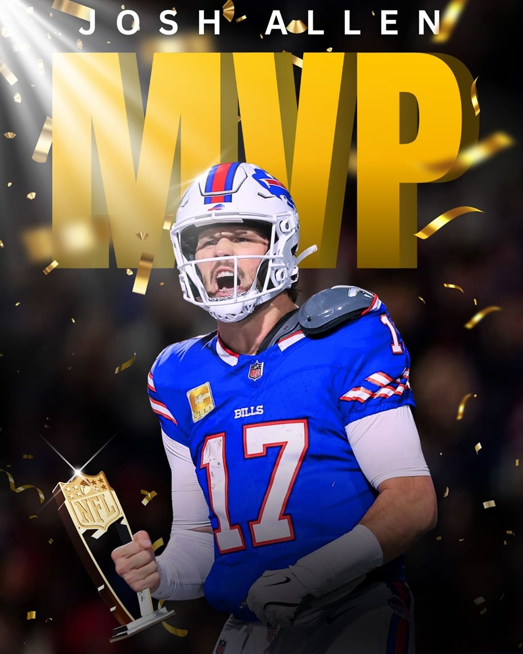 Josh Allen accepts the AP NFL Most Valuable Player award during the NFL Honors ceremony on February 6, 2025, in New Orleans