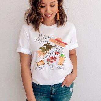 Trendy Kentucky Derby Unisex T-Shirt, Horse Racing Outfit for Women and Men Retro Vintage Look