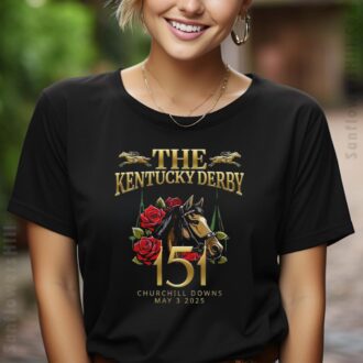 Vintage Horse Racing Kentucky Derby 151st T-Shirt, Fun Race Day Gift for Fans
