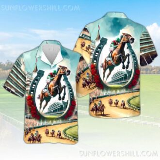 151th Kentucky Derby Hawaiian Shirt 2025, Horse Racing Button Down for Derby Day Fans