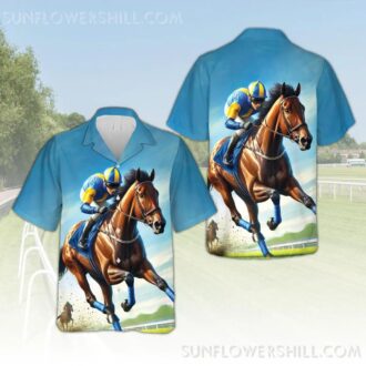 Jockey Horse Racing Aloha Hawaiian Shirt, Kentucky Derby Talk Derby to Me Race Day Outfit