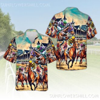 Limited Edition Kentucky Derby Button Up Shirt - Stylish Race Day Gift for Horse Racing Fans