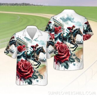 Vintage Run For The Roses Kentucky Derby Hawaiian Shirt 2025, Brushstroke Button-Up for Men & Women