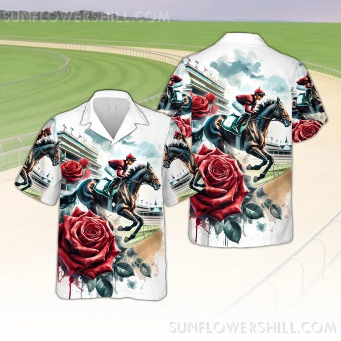 Vintage Run For The Roses Kentucky Derby Hawaiian Shirt 2025, Brushstroke Button-Up for Men & Women