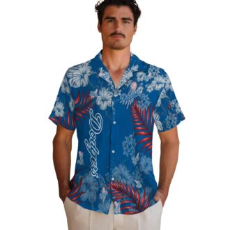 Blue Dodgers Hawaiian Shirt - Floral Print MLB Apparel for Game Day & Beach