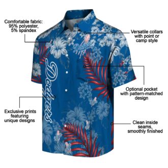 Blue Dodgers Hawaiian Shirt - Floral Print MLB Apparel for Game Day & Beach