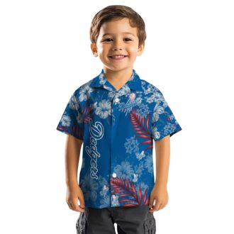 Blue Dodgers Hawaiian Shirt - Floral Print MLB Apparel for Game Day & Beach