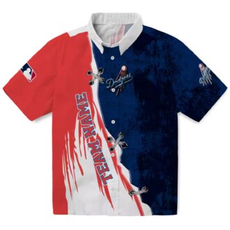 Blue White Dodgers Hawaiian Shirt - Stylish MLB Tropical Shirt for Game Day Fans