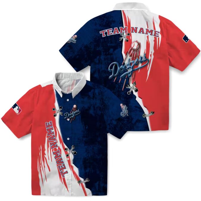 Blue White Dodgers Hawaiian Shirt - Stylish MLB Tropical Shirt for Game Day Fans