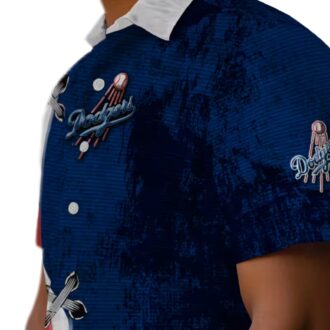 Blue White Dodgers Hawaiian Shirt - Stylish MLB Tropical Shirt for Game Day Fans