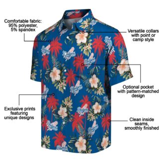 Buy LA Dodgers Blue Hawaiian Shirt - Palm Tree & Hibiscus Summer Fan Wear