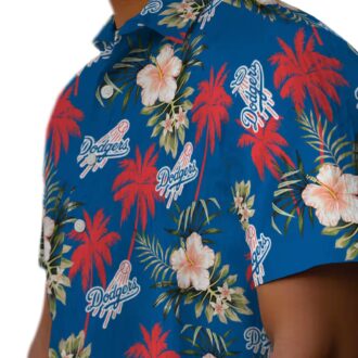 Buy LA Dodgers Blue Hawaiian Shirt - Palm Tree & Hibiscus Summer Fan Wear