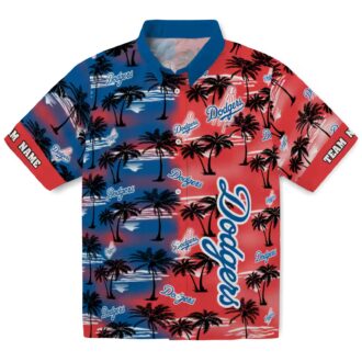 Custom Los Angeles Dodgers Hawaiian Shirt - Tropical Palm Silhouettes for Summer Beach Party