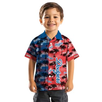 Custom Los Angeles Dodgers Hawaiian Shirt - Tropical Palm Silhouettes for Summer Beach Party