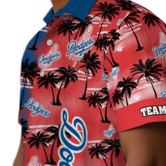Custom Los Angeles Dodgers Hawaiian Shirt - Tropical Palm Silhouettes for Summer Beach Party