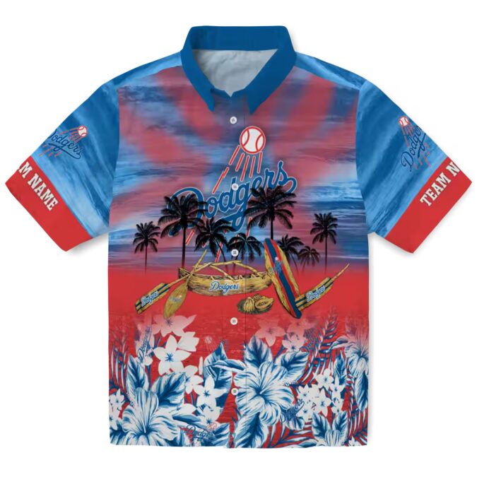 Custom Los Angeles Dodgers Tropical Canoe Hawaiian Shirt - MLB Summer Shirt for Dodgers Fans