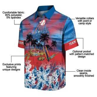 Custom Los Angeles Dodgers Tropical Canoe Hawaiian Shirt - MLB Summer Shirt for Dodgers Fans