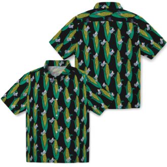 Dodgers Black and Green Hawaiian Shirt - Corn Motif Baseball Fan Gift