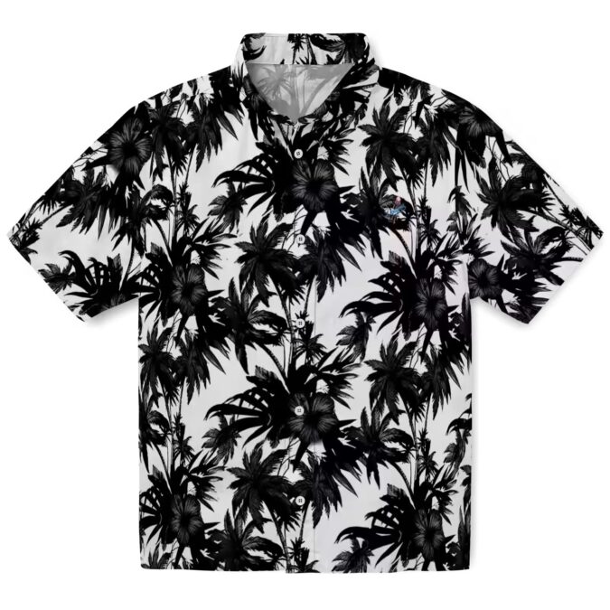 Dodgers Black and White Aloha Hawaiian Shirt - Tropical Palm MLB Baseball Fan Gift