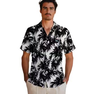 Dodgers Black and White Aloha Hawaiian Shirt - Tropical Palm MLB Baseball Fan Gift