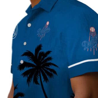 Dodgers Blue Black Tropical Hawaiian Shirt - Sunset Beach MLB Fan Apparel