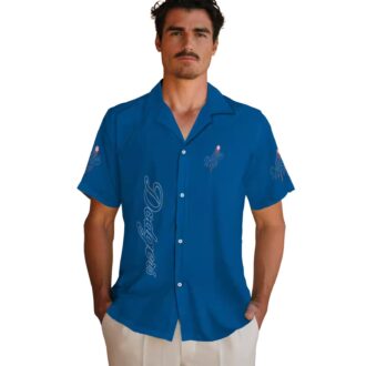 Dodgers Blue Hawaiian Shirt with Stuart Minion - MLB Vacation Apparel