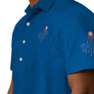 Dodgers Blue Hawaiian Shirt with Stuart Minion - MLB Vacation Apparel