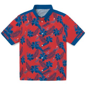 Dodgers Botanical Print Hawaiian Shirt - Red MLB Fan Apparel for Summer Vacation